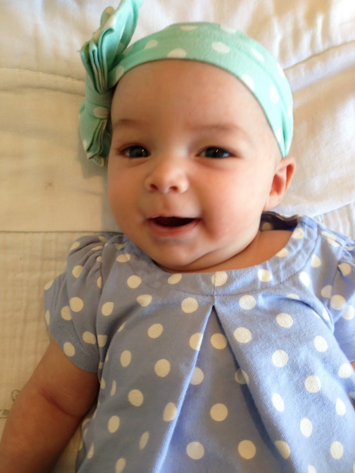 Maisie Smiling in her Easter Dress