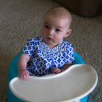 Maisie Sitting in Bumbo Before School