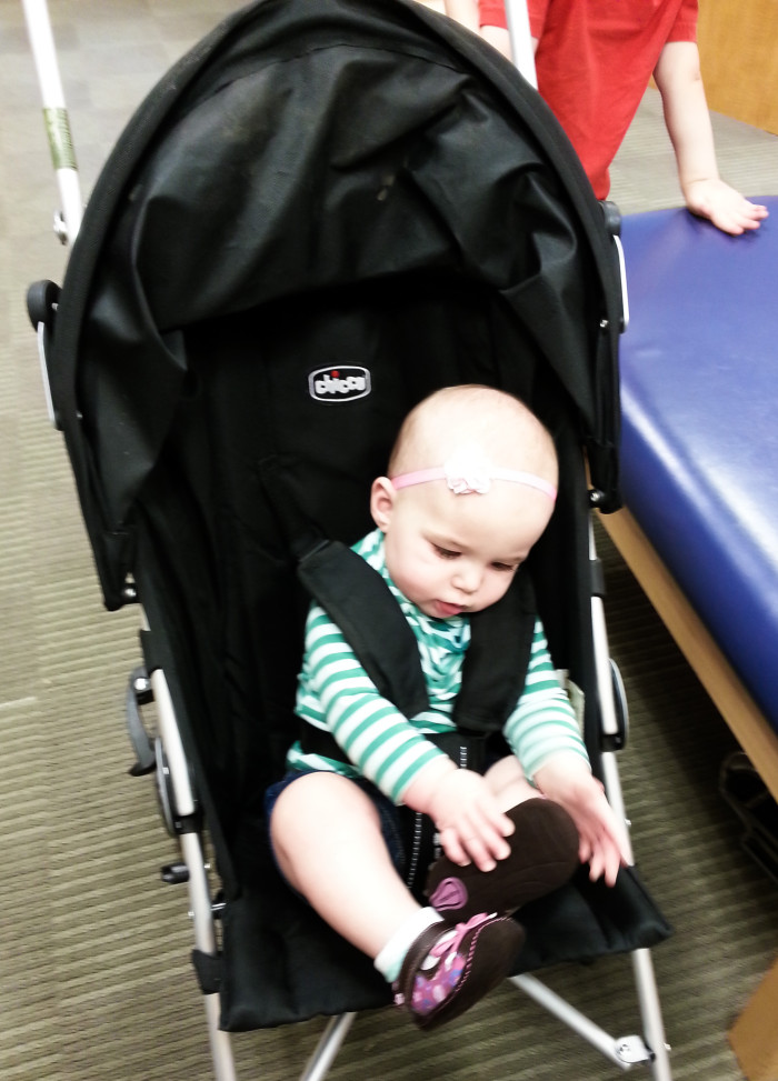 Maisie Checking Out Her New Shoes