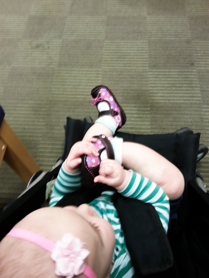 Maisie Checking Out Her New Shoes