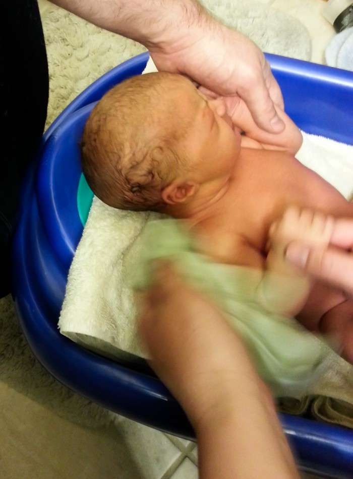Maisie's First Bath